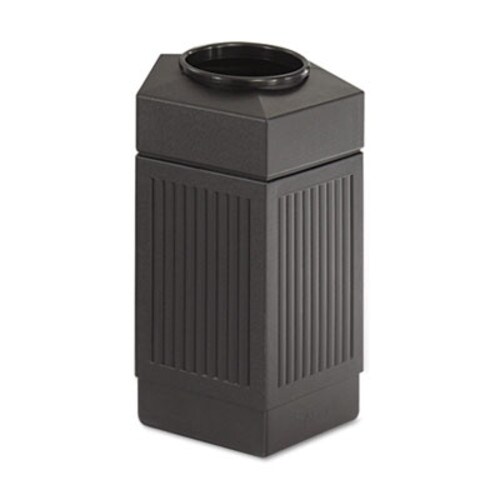 Safco® Canmeleon Indoor/Outdoor Pentagon Receptacle, 30 gal, Polyethylene, Black Item: SAF9485BL