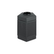 Safco® Canmeleon Indoor/Outdoor Pentagon Receptacle, 45 gal, Polyethylene, Black Item: SAF9486BL