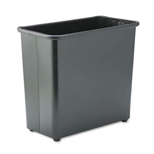Safco® Square and Rectangular Wastebasket, 27.5 qt, Steel, Black Item: SAF9616BL