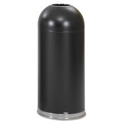 Safco® Open-Top Dome Receptacle, Round, Steel, 15 gal, Black Item: SAF9639BL