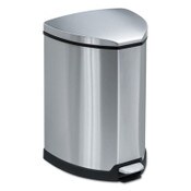 Safco® Step-On Receptacle, 4 gal, Stainless Steel, Chrome/Black Item: SAF9685SS