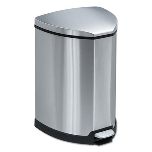 Safco® Step-On Receptacle, 4 gal, Stainless Steel, Chrome/Black Item: SAF9685SS