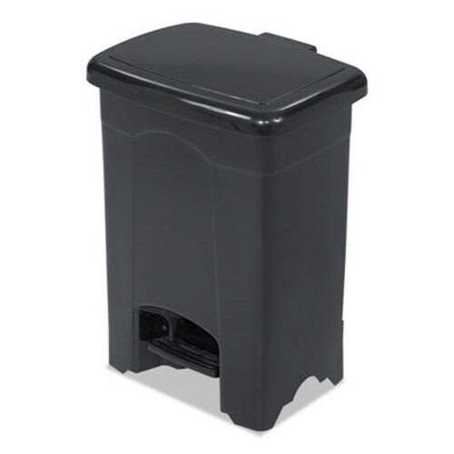 Safco® Plastic Step-On Receptacle, 4 gal, Plastic, Black Item: SAF9710BL