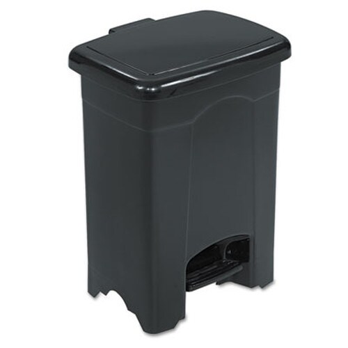 Safco® Plastic Step-On Receptacle, 4 gal, Plastic, Black Item: SAF9710BL