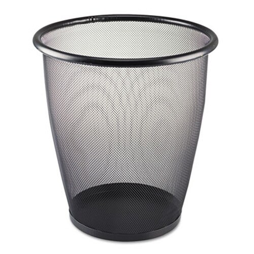 Safco® Onyx Round Mesh Wastebaskets, 5 gal, Steel Mesh, Black Item: SAF9717BL