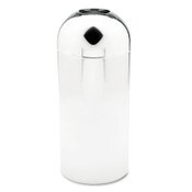 Safco® Reflections Open-Top Dome Receptacle, Round, Steel, 15 gal, Chrome Item: SAF9875