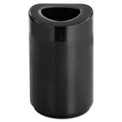Safco® Open Top Round Waste Receptacle, Steel, 30 gal, Black Item: SAF9920BL