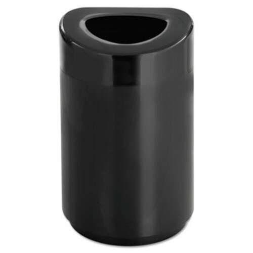 Safco® Open Top Round Waste Receptacle, Steel, 30 gal, Black Item: SAF9920BL