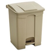 Safco® Large Capacity Plastic Step-On Receptacle, 17 gal, Plastic, Tan Item: SAF9922TN