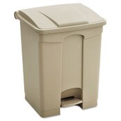 Safco® Large Capacity Plastic Step-On Receptacle, 23 gal, Plastic, Tan Item: SAF9923TN