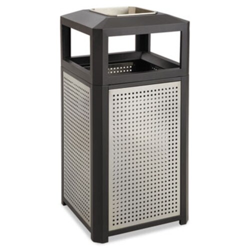 Safco® Evos Series Steel Waste Container, 38 gal, Steel, Black Item: SAF9935BL