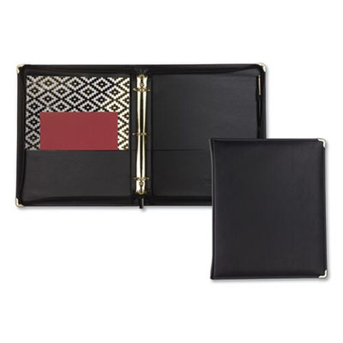Samsill® Classic Collection Zipper Ring Binder, 3 Rings, 1.5" Capacity, 11 x 8.5, Black Item: SAM15250