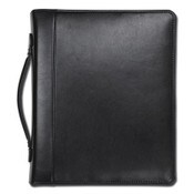 Samsill® Leather Multi-Ring Zippered Portfolio, Two-Part, 1" Cap, 11 x 13 1/2, Black Item: SAM15540