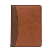 Samsill® Two-Tone Padfolio with Spine Accent, 10.6w x 14.25h, Polyurethane, Tan/Brown Item: SAM71656
