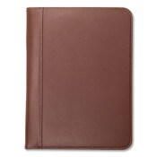 Samsill® Contrast Stitch Leather Padfolio, 8 1/2 x 11, Leather, Tan Item: SAM71716
