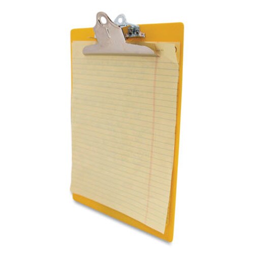 Saunders Recycled Plastic Clipboard with Ruler Edge, 1" Clip Capacity, Holds 8.5 x 11 Sheets, Yellow Item: SAU21605