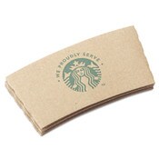Starbucks® Cup Sleeves, Fits 12, 16, 20 oz Hot Cups, Kraft, 1,380/Carton Item: SBK11020575
