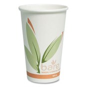 SOLO® Bare Eco-Forward Recycled Content PCF Paper Hot Cups, ProPlanet Seal, 16 oz, Green/White/Beige, 1,000/Carton Item: SCC316RC