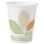 SOLO® Bare Eco-Forward PLA Paper Hot Cups, 8 oz, Leaf Design, White/Green/Orange, 50/Bag, 20 Bags/Carton Item: SCC378PLABB