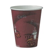 SOLO® Paper Hot Drink Cups in Bistro Design, 8 oz, Maroon, 50/Pack Item: SCC378SIPK