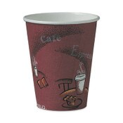 SOLO® Paper Hot Drink Cups in Bistro Design, 8 oz, Maroon, 50/Bag, 20 Bags/Carton Item: SCC378SI