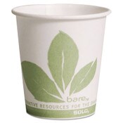 SOLO® Cup Company Bare Eco-Forward Paper Treated Water Cups, Cold, 3 oz, White/Green, 100/Sleeve, 50 Sleeves/Carton Item: SCC44BB