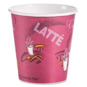 SOLO® Paper Hot Drink Cups in Bistro Design, 10 oz, Maroon, 1,000/Carton Item: SCC510SI