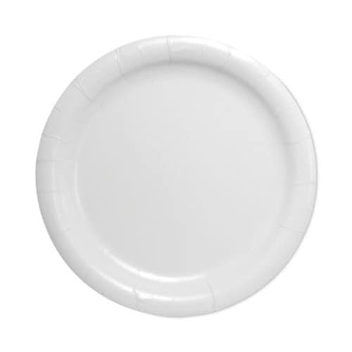 SOLO® Bare Eco-Forward Clay-Coated Paper Dinnerware, ProPlanet Seal, Plate, 9" dia, White, 500/Carton Item: SCCHP9S