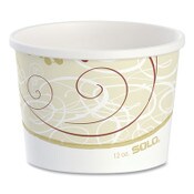 SOLO® Double Poly Paper Food Containers, 12 oz, 3.6 Diameter x 3.3 h, Symphony Design, 25/Pack, 20 Packs/Carton Item: SCCHS4125SYM