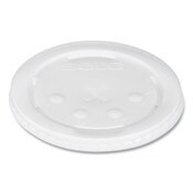 SOLO® Polystyrene Plastic Flat Straw-Slot Cold Cup Lids, Fits 28 oz Cups, Translucent, 960/Carton Item: SCCL28BNR