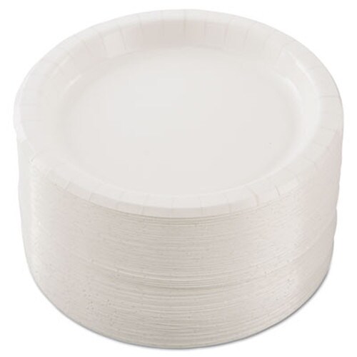 SOLO® Bare Eco-Forward Clay-Coated Paper Dinnerware, ProPlanet Seal, Plate, 8.5" dia, White, 125/Pack, 4 Packs/Carton Item: SCCMP9BR2054