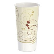 SOLO® Double Sided Poly Paper Cold Cups, 21 oz, Symphony Design, Tan/Maroon/White, 50/Pack, 20 Packs/Carton Item: SCCRNP21PSYM