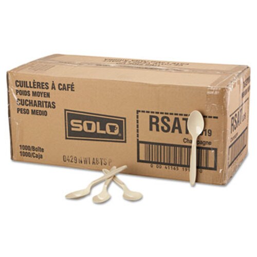 SOLO® Reliance Mediumweight Cutlery, Teaspoon, Champagne, Bulk, 1,000/Carton Item: SCCRSAT