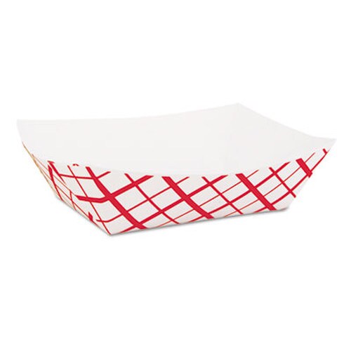 SCT® Paper Food Baskets, 1 lb Capacity, Red/White, Paper, 1,000/Carton Item: SCH0413