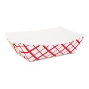 SCT® Paper Food Baskets, 2 lb Capacity, Red/White, Paper, 1,000/Carton Item: SCH0417