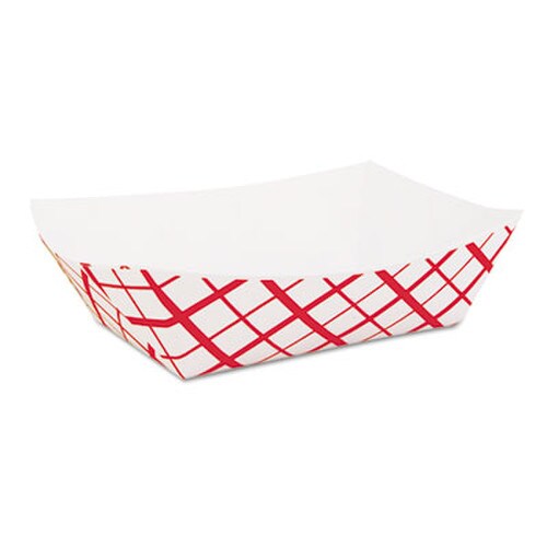 SCT® Paper Food Baskets, 2 lb Capacity, Red/White, Paper, 1,000/Carton Item: SCH0417