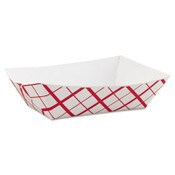 SCT® Paper Food Baskets, 3 lb Capacity, 7.2 x 4.95 x 1.94, Red/White, Paper, 500/Carton Item: SCH0425