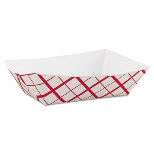 SCT® Paper Food Baskets, 3 lb Capacity, 7.2 x 4.95 x 1.94, Red/White, Paper, 500/Carton Item: SCH0425