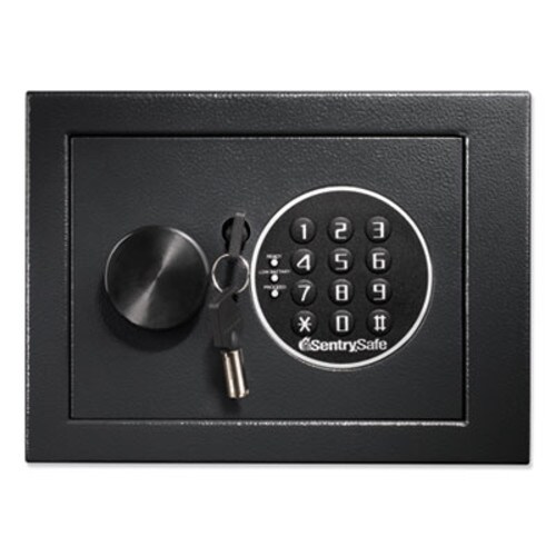 Sentry® Safe Electronic Security Safe, 0.14 cu ft, 9w x 6.6d x 6.6h, Black Item: SENX014E