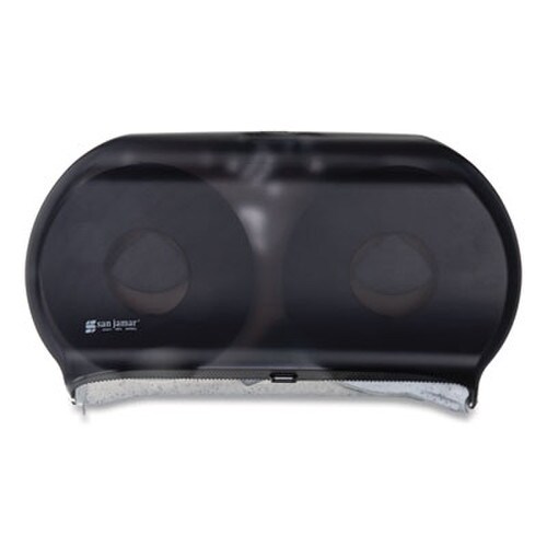 San Jamar® Twin 9" Jumbo Tissue Dispenser, Classic, 19 x 5.25 x 12, Transparent Black Pearl Item: SJMR4000TBK