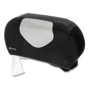 San Jamar® Twin 9" Jumbo Bath Tissue Dispenser, Summit, 20.07 x 5.88 x 11.9, Black/Faux Stainless Steel Item: SJMR4070BKSS