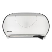 San Jamar® Twin 9" Jumbo Bath Tissue Dispenser, Summit, 19.25 x 6 x 12.25, Faux Stainless Steel Item: SJMR4070SS