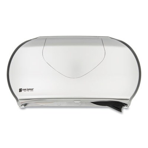 San Jamar® Twin 9" Jumbo Bath Tissue Dispenser, Summit, 19.25 x 6 x 12.25, Faux Stainless Steel Item: SJMR4070SS