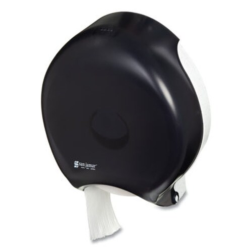 San Jamar® Single 12" JBT Bath Tissue Dispenser, Classic, 1 Roll, 12.9 x 5.63 x 14.88, Transparent Black Pearl Item: SJMR6000TBK