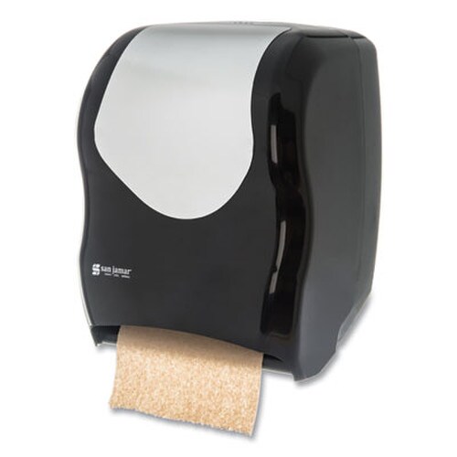 San Jamar® Tear-N-Dry Touchless Roll Towel Dispenser, 16.75 x 10 x 12.5, Black/Silver Item: SJMT1370BKSS