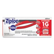 Ziploc® Double Zipper Storage Bags, Triple System Seal, Gallon, 10.56" x 10.75", Clear, 250/Box Item: SJN682257