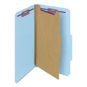 Smead Four-Section Pressboard Top Tab Classification Folders, Four SafeSHIELD Fasteners, 1 Divider, Legal Size, Blue, 10/Box Item: SMD18730
