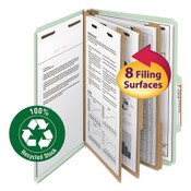 Smead Recycled Pressboard Classification Folders, 3" Expansion, 3 Dividers, 8 Fasteners, Legal Size, Gray-Green, 10/Box Item: SMD19093