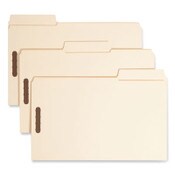 Smead SuperTab Reinforced Guide Height Fastener Folders, 14-pt Manila, 0.75" Expansion, 2 Fasteners, Legal Size, Manila, 50/Box Item: SMD19545