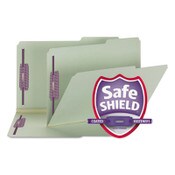 Smead Recycled Pressboard Folders, Two SafeSHIELD Coated Fasteners, 2/5-Cut: Right, 2" Expansion, Legal Size, Gray-Green, 25/Box Item: SMD19920